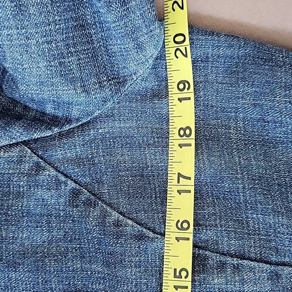 Chico's Embellished Heritage Turquoise Beaded Denim Jacket Inkspill Indigo Sz L - Picture 12 of 16